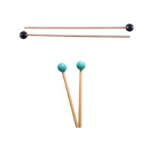 4Pcs Soft Rubber Sticks Wood Handle Bell Mallets for Glockenspiel Xylophone Bell Parts, Black & Green