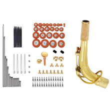 Alto Saxophone Sax Bend Neck Brass Material Saxophone Accessory with 119Pcs Alto Sax Saxophone Repair Parts Accessories
