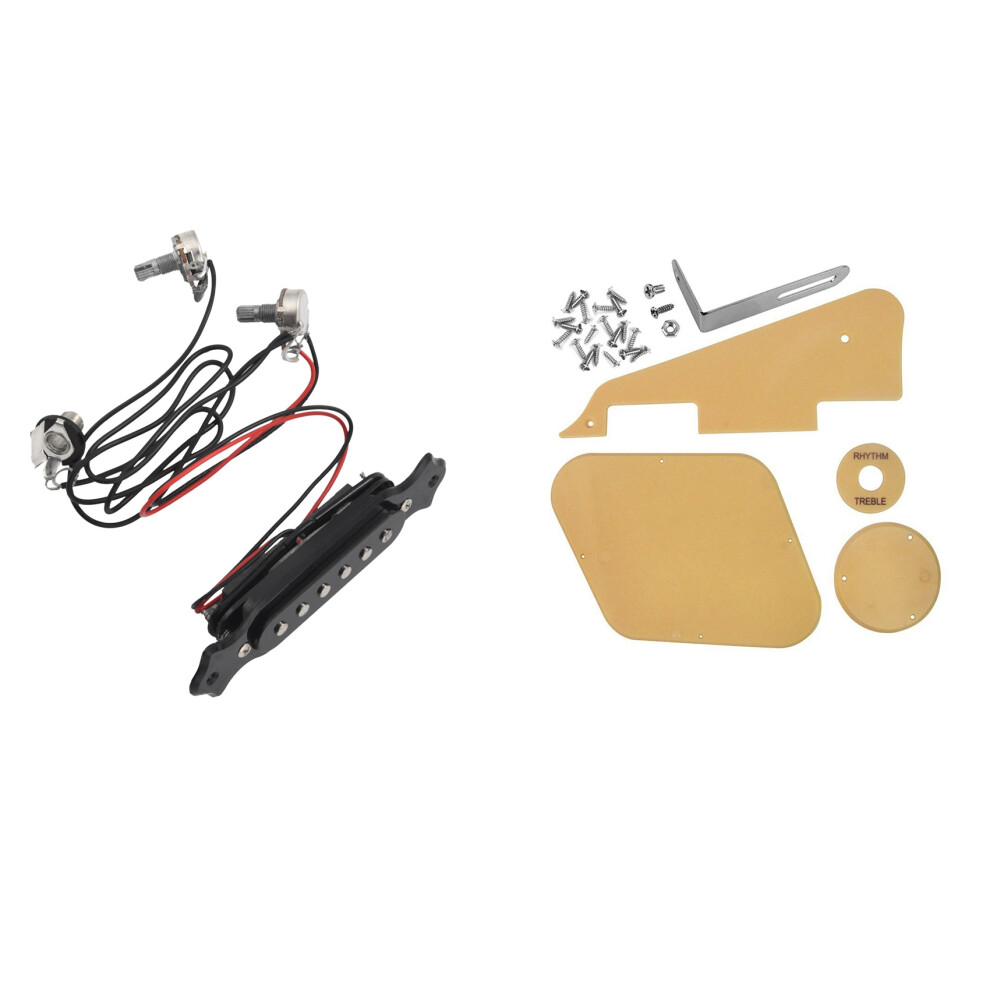 1X Magnetic Acoustic Pickup & 1Set Cream Pickguard /Cavity / Covers/Pickup Selector Plate /Bracket/Screws 6033107979485