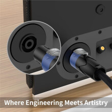 Cavo per Altoparlanti Professionale A 3 Forcelle, Filo OFC Placcato Argento per Sistemi PA, Subwoofer, Amplificatori per Chitarra e Collegamento In