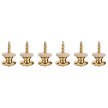 6PCS Wool Copper Guitar Strap Lock Locking Pegs Pins Mushroom Shape End Button Gold