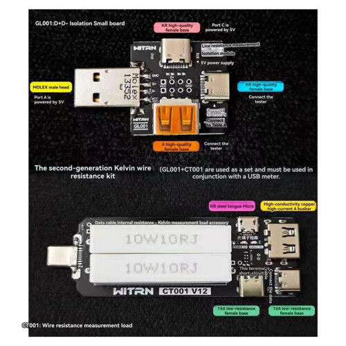 Wire Resistance Current and Voltage Meter High-Speed Data Transfer for Electrical Testing Accurate Measurement Meter 1