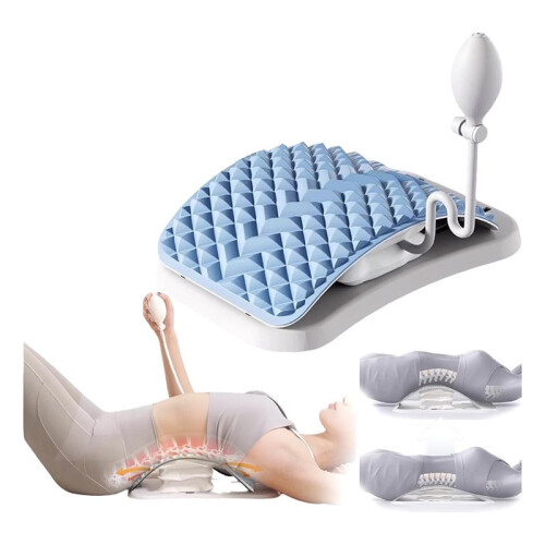 Pneumatic Back Stretcher for Lower Back Pain Relief - Stepless Air-Adjustable Lumbar Support Board with Extra-Wide Panel 1
