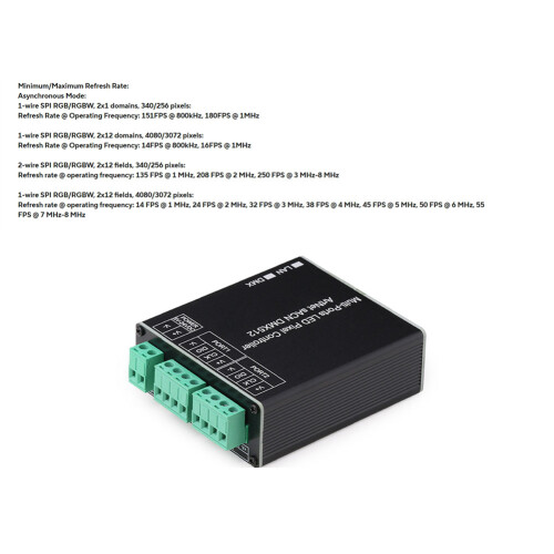Small 2CH Artnet to SPI Controller, for Madrix , 12 Universe / Channel,  to Control 4080 Pixel with 2CH Output 2
