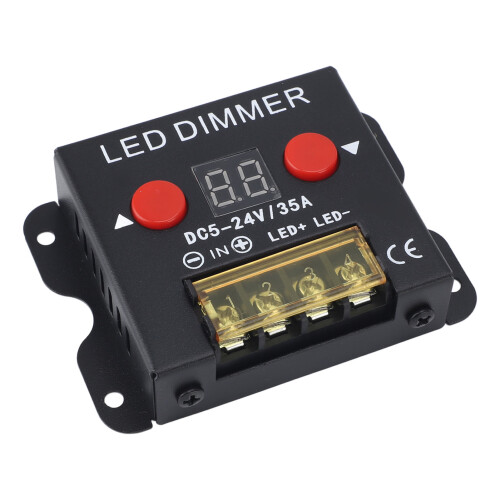 DC 5-24V 35A PWM LED Dimmer Controller with Digital Display Aluminum Shell