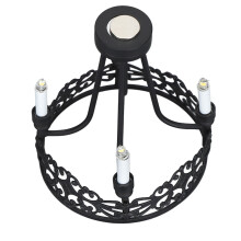 12 rapporti altezza casa delle bambole plafoniera lampadario, 4 luci, nera