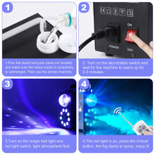 700W Smoke Machine Wireless Remote Control Effect Fogger 3in1 LED RGB Stage Light Fog Machine DJ Disco Party EU Plug