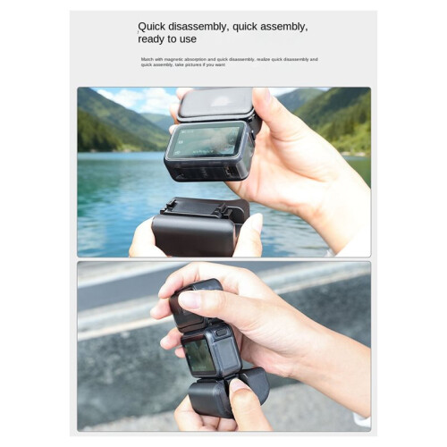 For   Thumb Sports Camera Convert to DSLR Handle Magnetic Suction Quick Release Bracket with Wrist Strap