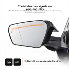 Motorcycle High-Definition Rearview Mirror Turn Signals Rearview Mirror for  Gold Wing Tour DCT Airbag 18-25 White