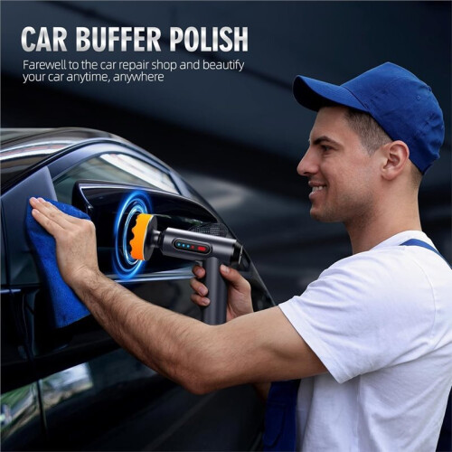 Buffer-Polisher-Bil-Polish-Buffer- Sladdlös Polisher för Bildetaljer - Orbital Buffertpolisher Polering Vaxning Buffer 2