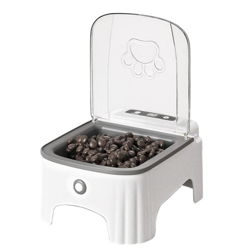 New  Control Pet Induction Feeder Automatic Induction Cover Opening Moisture-Proof Neck Protection Grey