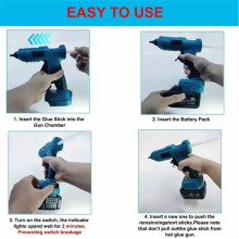 For 18V Lithium Battery Cordless Hot Glue Gun Temperature Adjustable Heavy Duty Glue Gun (No Battery)