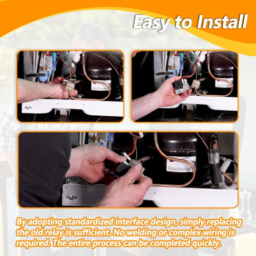 WR08X21100 Refrigerator Overload &Start Relay Universal Fit for 1/4" Terminal Models, Compressor Protection Device