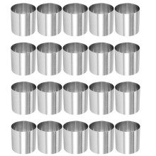 20 Pieces Stainless Steel Mousse Rings Round Biscuit Cutter Cake Mold Kitchen Baking Pastry Tool for Tart,Fondant,Etc
