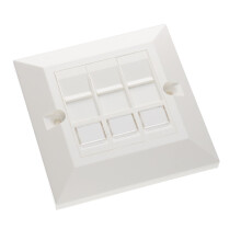 Excel Cat6 (UTP) 3 in 1 Assembly 3 Modules in a Single Gang Bevelled Plate