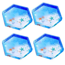 9 Pcs Clear Epoxy Molds for Casting with Resin, Concrete, Cement and Polymer Clay, 4 Pcs Hexagon & 5 Pcs Round