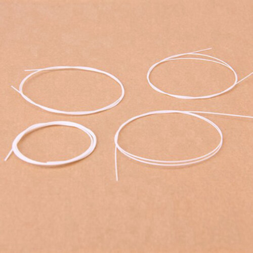 5Pcs Ukulele Ivory Slotted Nut with 4Pcs White Nylon Ukulele String Set 1