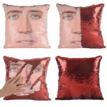 (Nicolas Cage-Red,40cmx40cm)Changing Pillow Nicolas Cage Donald Trump Vladimir Putin Mermaid Cushion Cover