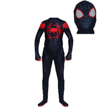 (GlassEyes,140)Into The Spiderverse Kids Adult Costume Miles Morales Suit Cosplay