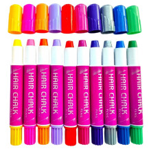 Juego de 10 Tizas para Teñir el Cabello, Tinte Temporal Lavable y Desechable para Festivales, Halloween y Fiestas de Cosplay.