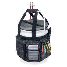 Organizzatore per Secchio da Pesca con Coperchio, Borsa per Attrezzatura da Pesca Sul Ghiaccio con Portacanna e Pinza, Accessori per Attrezzatura da