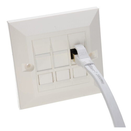 Excel Cat6 (UTP) 3 in 1 Assembly 3 Modules in a Single Gang Bevelled Plate 2
