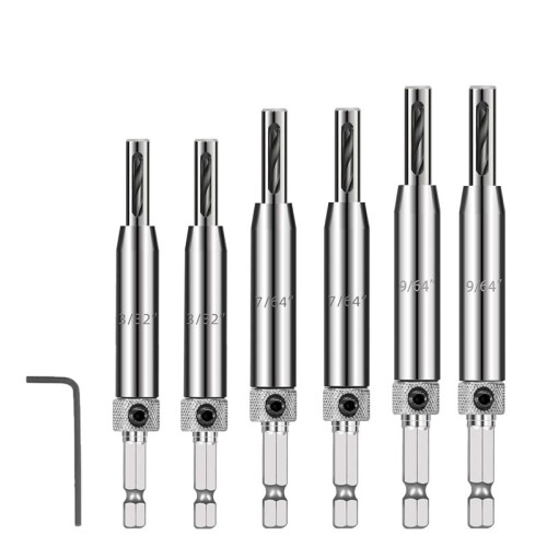 Self Centering Drill Bit Set - 3/32", 7/64", 9/64" Self Centering Drill Bit for Woodworking Door & Window Installation