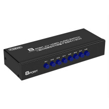8-Way AV  RCA Switcher 8 in 1 Out Composite Video L/R Selector Box for DVD Audio Switcher