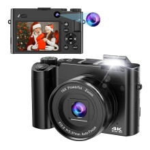 4K 64MP Digital Camera for Photography and Vlogg Autofocus Video Camera with Dual Lens 3" IPS Selfie Anti-Shake,16X Zoom