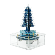 Christmas Tree DIY Electronic Kit Xmas Tree DIY Kit Colorful LED Light 3D Color Rotating Music Box Welding Practice Kit