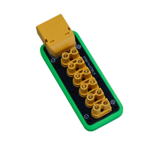 100A XT60 Port Input Load Power Distribution Board 6-Channel XT30 Output Terminals PDB Module for RC Drone/Car W Base
