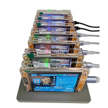 7X 1000KH/S NerdMinerNMMiner+7 Slots Base Atualizada com Alta Taxa de Consumo de Combustível, Tela Inteligente de 2,8 Polegadas, Minerador Solo de