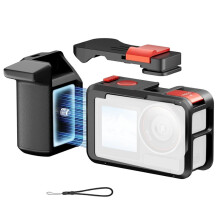 Protective Cage with Handle Grip Kit for Action 5 Pro/4/3 Aluminum Protective Frame Quick Release with Cold Shoe