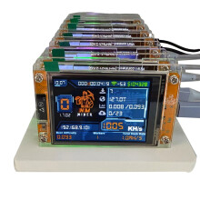 7X 1000KH/S NerdMinerNMMiner+7 Slots Stand Upgraded Harshrate 2.8 Inch Display Bitcoin Crypto Solo Miner Home BTC