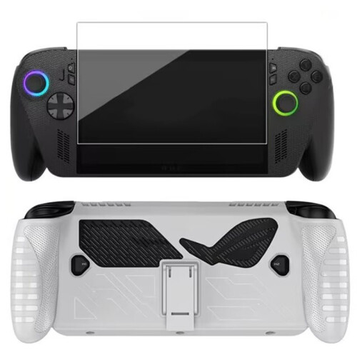 For   Ally/X Protective Case Ergonomic Handle Grip Shell Handheld TPU Soft Case Cover Skin Durable Stand White 1