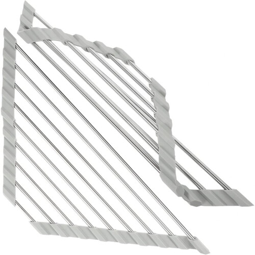 Stainless Steel Kitchen Sink Rack Foldable Triangular Draining Basket Storage Holder for Vegetable and Dish Drainage