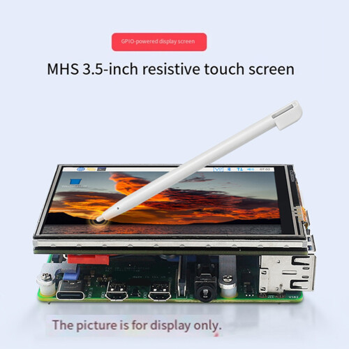 3.5 Inch Touch Screen for Raspberry Pi 480x320 TFT LCD SPI Interface 50 FPS Module with for RPi5 Metal Case 2
