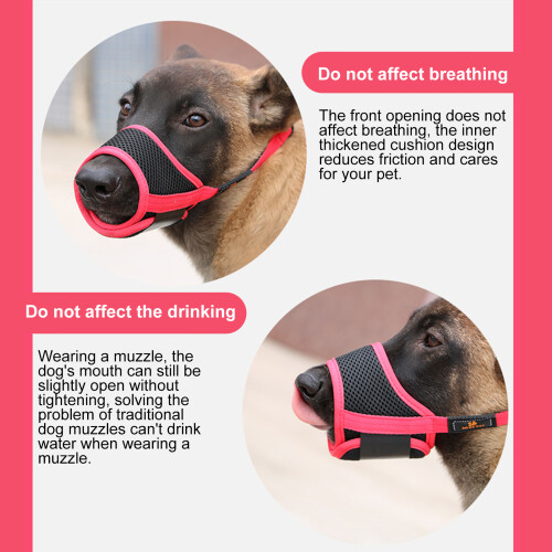 Adjustable Waterproof Dog Muzzle for Small to XXL Breeds, Black 1