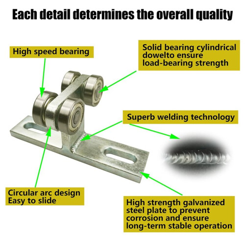 Load-Bearing T-Type Pulley Push-Pull Pulley Track Hardware T-Type Pulley Assembly Wheel Trolley Assem
