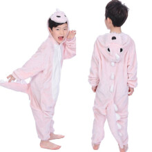 (Pink Dinosaur,140cm)Pijama de flanela animal infantil cosplay bonito Onesie roupa de dormir festa casa lounge wear