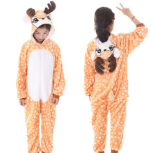 (Elk,100cm)Animal Flannel Pyjamas Kids Cosplay Cute Onesie Sleepwear Party Home Lounge Wear