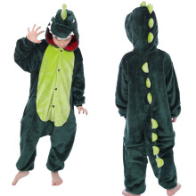 (Green Dinosaur,110cm)Animal Flannel Pyjamas Kids Cosplay Cute Onesie Sleepwear Party Home Lounge Wear