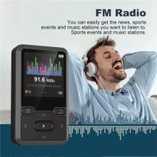Back Clip Sports 64GB Lossless Sound MP3 Player,Pedometer FM Radio, New Design 1.44" Music Player