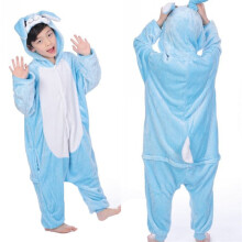 (Blue Rabbit,110cm)Tier Flanell Pyjama Kinder Cosplay süß Einteiler Nachtwäsche Party Zuhause Lounge Wear