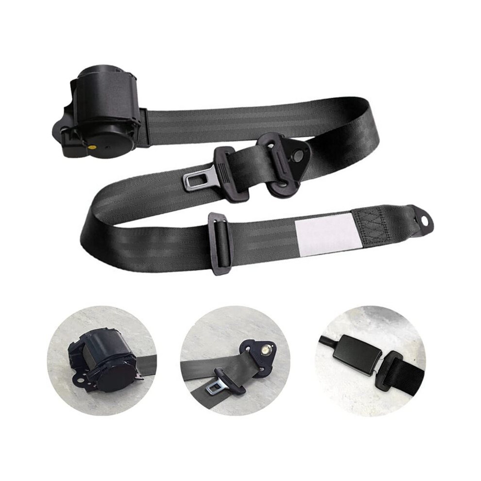 2Pcs 3Point Belts Universal Retractable Adjustable Belts For Cart Utv Minivan Rv Truck (Black) Black 4711854039325