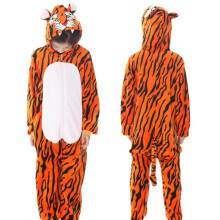 (Brown Tiger,130cm)Pijamas de franela de animales para niños Juegos con disfraces Lindo Mono Prendas para dormir Fiesta Hogar Ropa Salón
