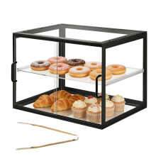 Vitrine Bakkerijtoog-Duoku-55x38,5x39 cm-2 Niveaus-Transparante Acrylaat Presentatietafel