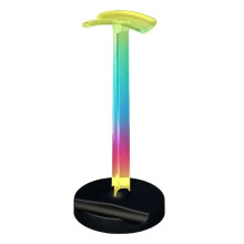 RGB Gaming Headset Stand Desktop Ambient Lighting Ergonomic Headphone Stand Earphone Hanger for PC Gamers Black
