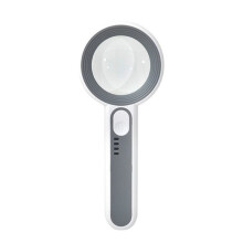 Lupa de Mão Recarregável com 3 Modos de Iluminação e Luz LED para Leitura de Idosos (65 mm)