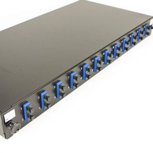 kenable Fibre Optic Patch Panel 12 port with 12 x SC Duplex SM Modules Adapter 24 Fibres